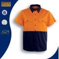 100% Baumwolle Kurzarm Hi Vis Twill Sicherheit Arbeitshemd