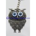 Owl Key Chain Handmade Evil Eye Silver Plated