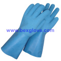 Cotton Jersey Liner, Latex Coating, Ripple Styled Crinkle Finish, 35cm Length Glove