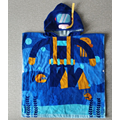 Kinder ärmelloser Surfponcho blauer Handtuchmantel