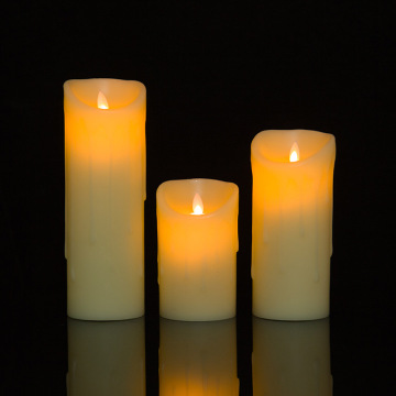 Big size real paraffin wax LED pillar candle