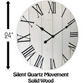 24 Inch Wood Silent Quartz Clock