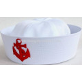 Factory making white cotton sailor seaman cap hat