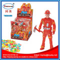 Plasitc Fire Tool Engineer Homem robô brinquedo com doces