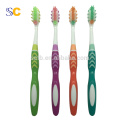 Three color handle massager tongue cleaner adult toothbrush