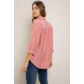 Camisa casual feminina rosa