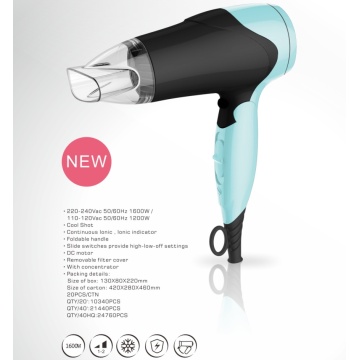 2017 New Products Foldable Dual Voltage Mini Trave Hair Dryer