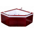 Triangle Massage Jets Bath Bathtub with Wooden Skirt