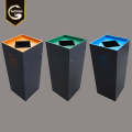 Triple Blue Green Orange Painting Dustbin Trash Can