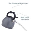 Grey Durable Color Stainless Steel Whistling Teapot