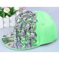 Venda quente da moda rock projeto strass cristal rebite snapback cap chapéu para unisex