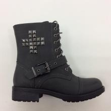 Nuevo Confort Mediano Tacones Botas de cuero de cuero (S 38-5)