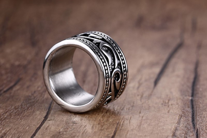 Antique Silver Plated Stainless Steel Ring For Men