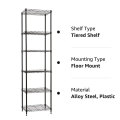 6 Tier Black Adjustable Steel Rack Wire Shelving