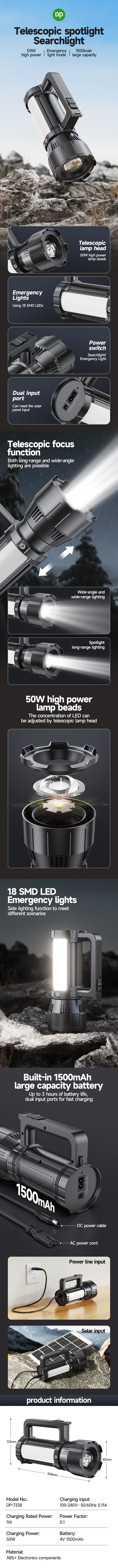 Rechargeable LED Searchlight Camping Solar Charging-7338-detail Rechargeable LED Searchlight Camping Solar Charging-7338-detail