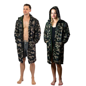 Swim impermeável parka manga removível Long Coat Poncho