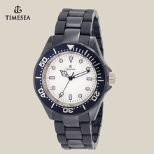 Timesea Men′s White Dial Black Ceramic Watch 72122