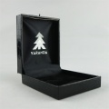 High Quality PU Leather Black Plastic Cufflink Box