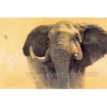 Pintura pintada a mano del elefante indio