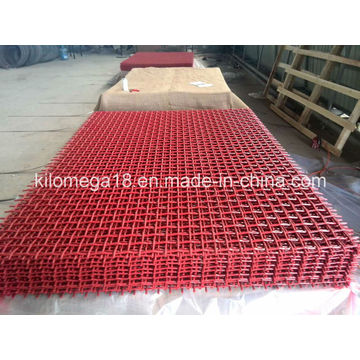 High Carbon Steel Crimped Screen Mesh with Red Color