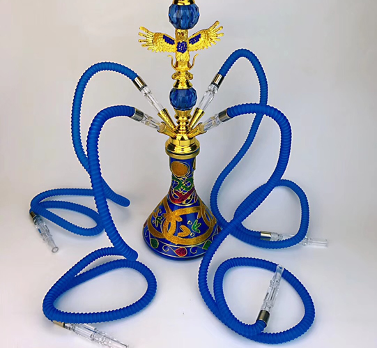 Blue glass hookah