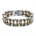 Stainless steel mens motorcycle chain bracelet