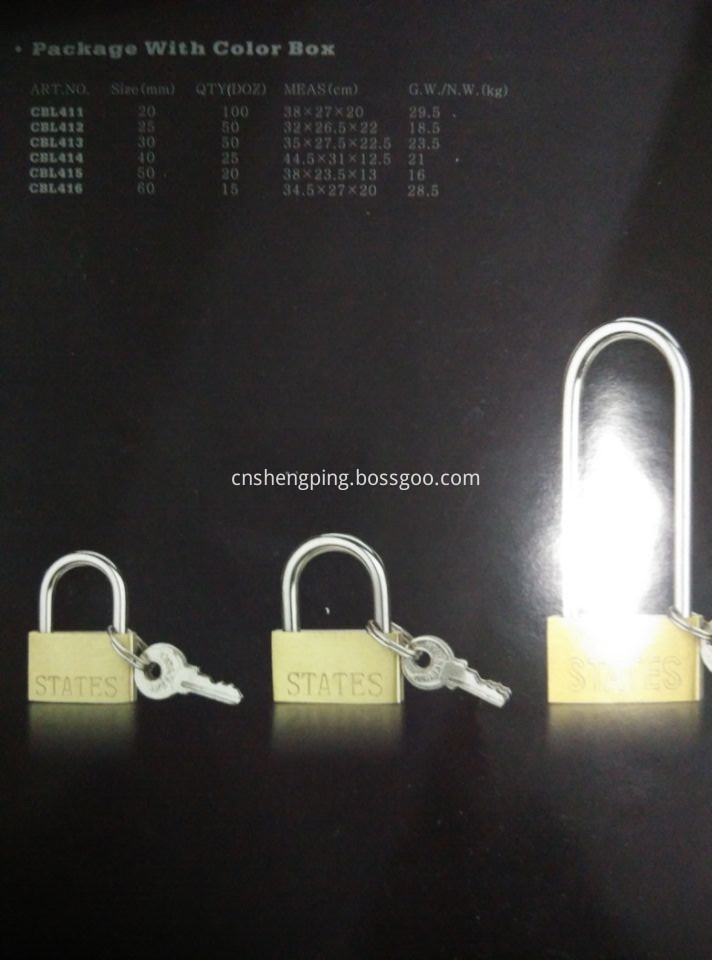 High Quality Thin Type Brass Padlock