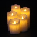 Real wax remote controal battery operated flameless led pillar candles