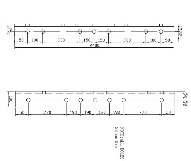 2400x100x75x8 cross arm