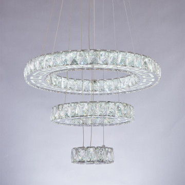 led crystal ring pendant light