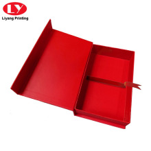 Embalaje de caja de joyería magnética de cartón de textura roja