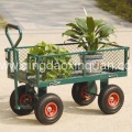 Steel garden cart with pneumatic wheel