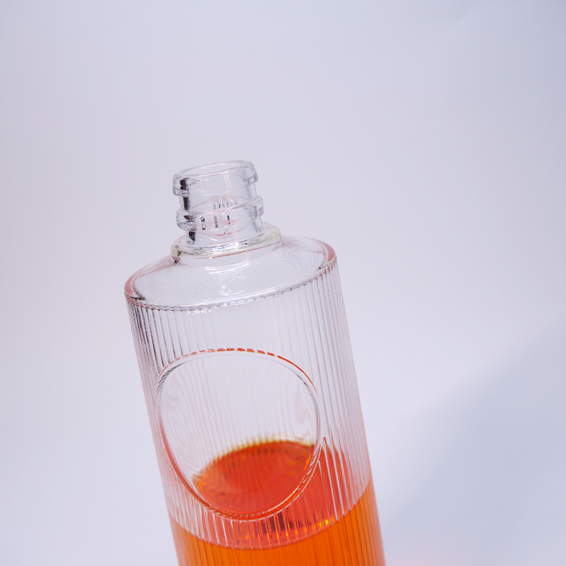 Striped Surface Transparent vodka glass bottle Striped Surface Transparent vodka glass bottle