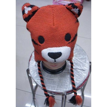 Nouveau design mode animaux acrylique bonnet tricoté