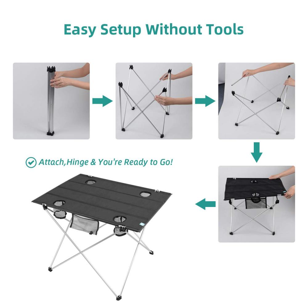 Lightweight Folding Table With 4 Cup Holders Yyz02 1 3