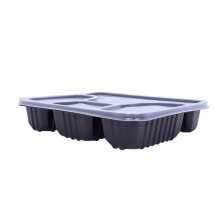 Black take out disposable plastic food box