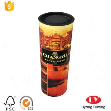 Cylinder cardboard gift box with plastic cap