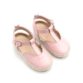 Belles sandales bébé en cuir véritable en raphia rose