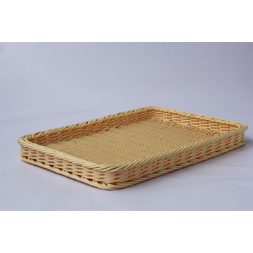 Customize size food grade plastic rattan basket