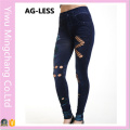 2016 atacado novo projetado oco sem costura Sexy Cotton Jeans Tights