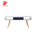 Wood Coffee Table with Solid Wood Leg Design