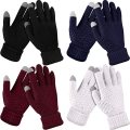 Guantes de pantalla táctil de invierno para mujeres guantes calientes esposados