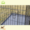 Portable Folding Double Door Black Pet Dog Cage