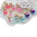 Gold Plated White Diamond Crystal Multicolor Drift sand Beads Glass Ball double-sided piercing Stud Post Earrings