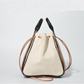 Korean style contrast simple removable tote bucket bag