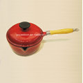 Enamel Cast Iron Double Use Milk Pot with Lid as Frypan