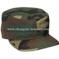 Camo design wholesale fitted flat-top cadet army cap hat