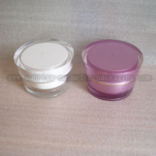 50ml oblique forme ronde acrylique conteneurs cosmétiques