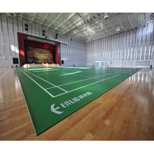 sol sportif en pvc vert pour terrain de badminton