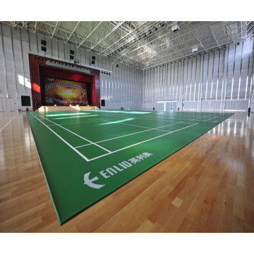 Pavimento deportivo de pvc verde para cancha de bádminton